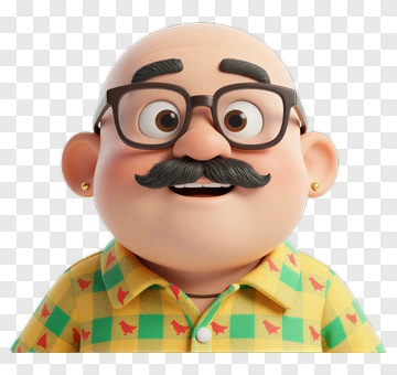 Cartoon Man With Glasses And Mustache PNG