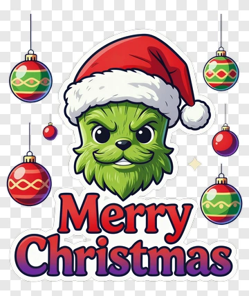 Grinch Wearing Santa Hat PNG
