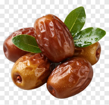 Fresh Jujube With Green Leaves PNG