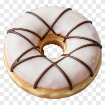 Glazed Donut With Chocolate Drizzle PNG