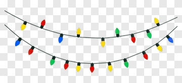 String Christmas Lights In Rainbow Colors PNG
