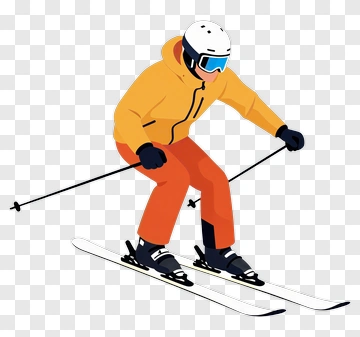 Skier In Action PNG