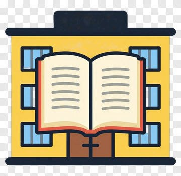 School Building With Open Book PNG