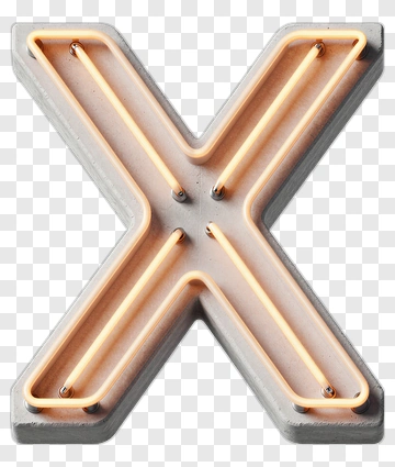 Neon Letter X PNG