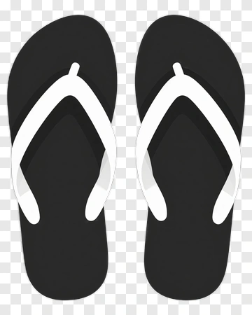 Black And White Flip Flops PNG