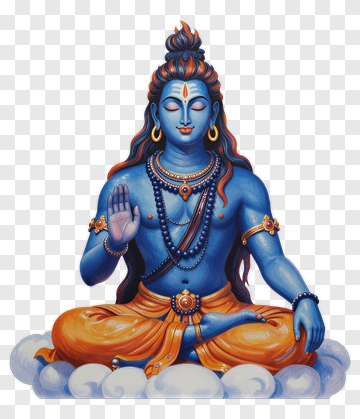 Blue Shiva Meditating On Clouds PNG