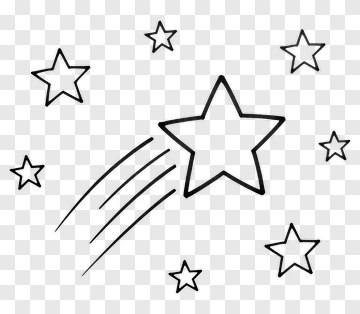 Hand-drawn Star With Comet Trail PNG