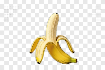 Yellow Banana With Peeling PNG