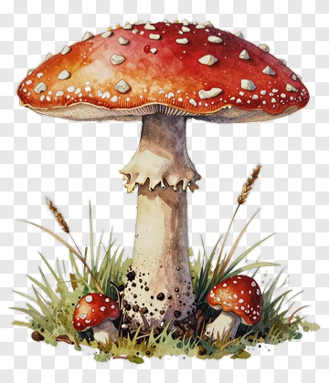 Red Fly Agaric Mushroom In Nature PNG