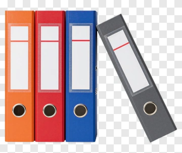 Colorful File Folders In A Row PNG