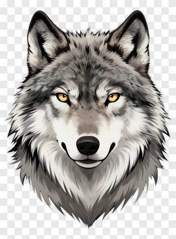 Wolf Head Portrait PNG