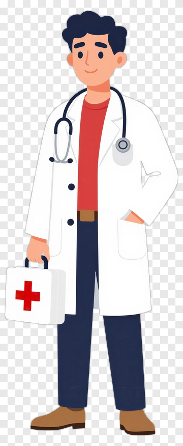 Doctor With Stethoscope And First Aid Kit PNG