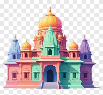 Colorful Temple With Domes And Archways PNG
