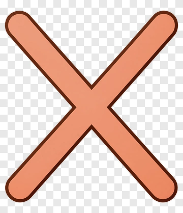 Orange Cross With Brown Outline PNG