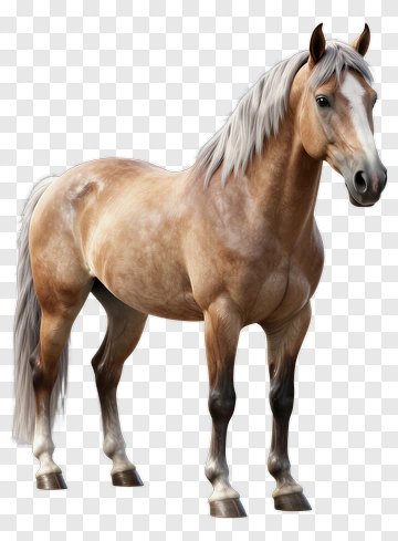 Brown Horse With White Mane PNG