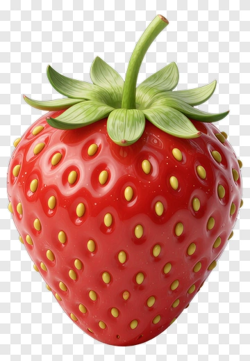 Red Strawberry With Green Top PNG