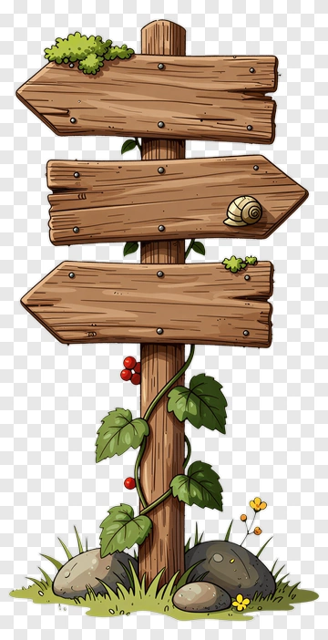 Wooden Signpost In Nature PNG