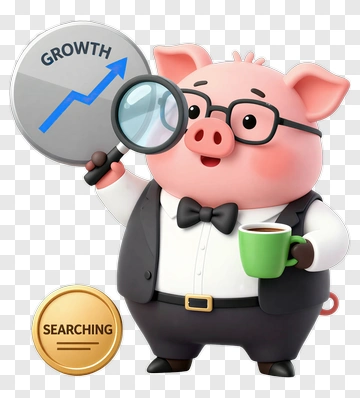 Pig Businessman Holding Growth Chart PNG