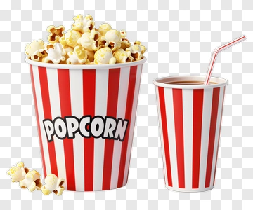 Popcorn And Drink PNG