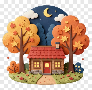 Cozy Autumn House PNG