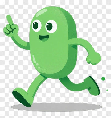 Green Pill Cartoon Character Running PNG