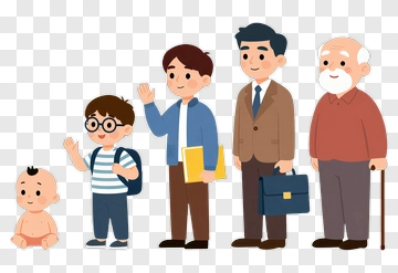 Life Stages Across Generations PNG