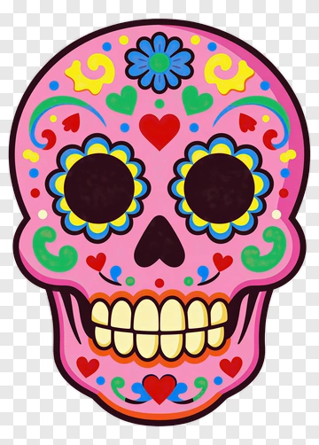 Colorful Sugar Skull PNG