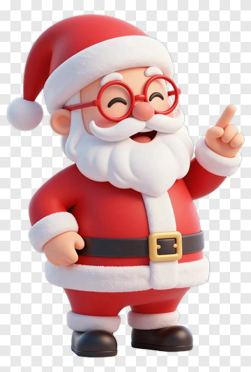 Santa Claus Pointing With Glasses PNG