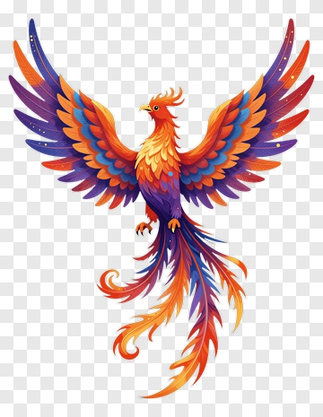 Phoenix With Vibrant Feathers PNG