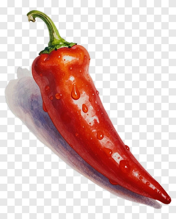 Red Chili Pepper With Water Droplets PNG