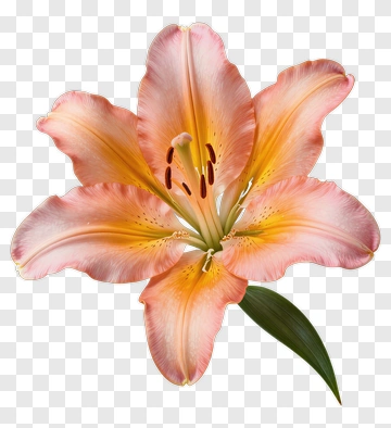 Pink And Orange Lily Blossom PNG