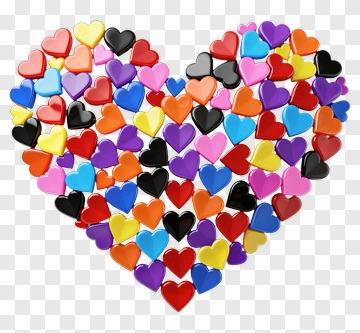 Heart Made Of Colorful Hearts PNG