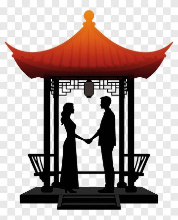 Couple Under A Pagoda PNG