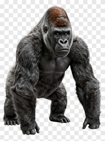 Gorilla Standing Upright PNG