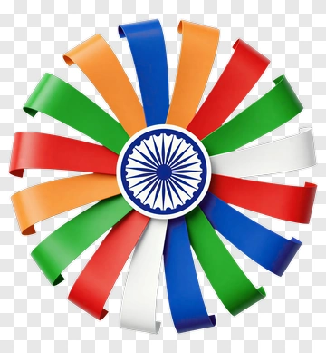Ashoka Chakra With Indian Flag Colors PNG