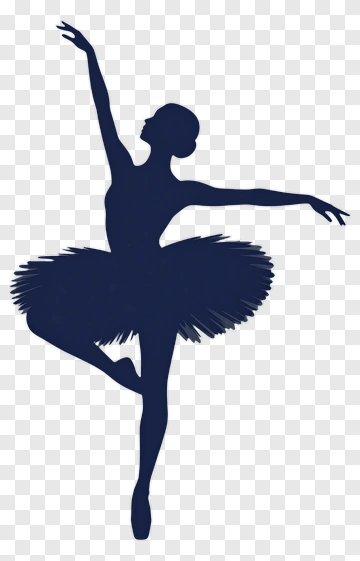 Ballerina In Blue Silhouette PNG