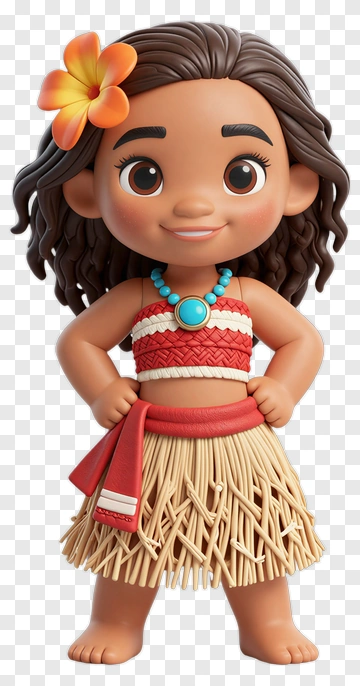 Moana With Flower And Necklace PNG