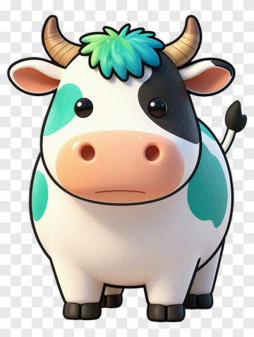 Cute Cartoon Cow PNG