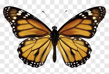 Monarch Butterfly In Detail PNG