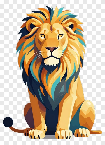Lion With Colorful Mane PNG