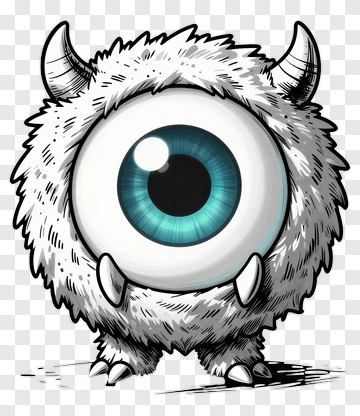 Cute One-Eyed Monster PNG