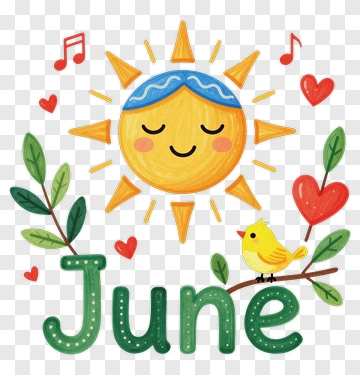 June Sun And Bird PNG