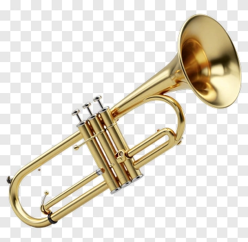 Golden Trumpet With Silver Valves PNG