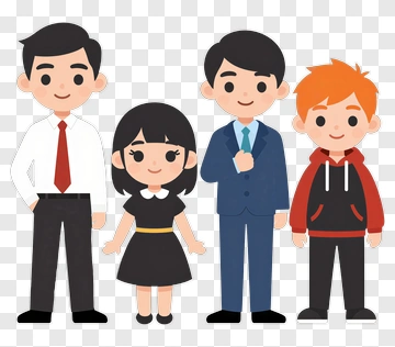 Family Portrait Cartoon PNG
