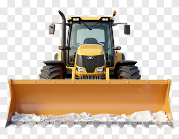Yellow Tractor With Snow Plow PNG