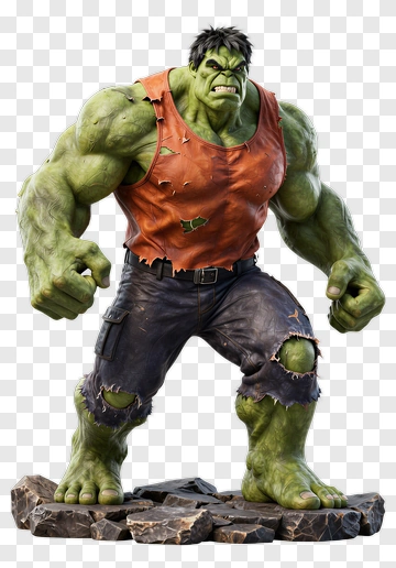 Hulk Standing On Rock Base PNG