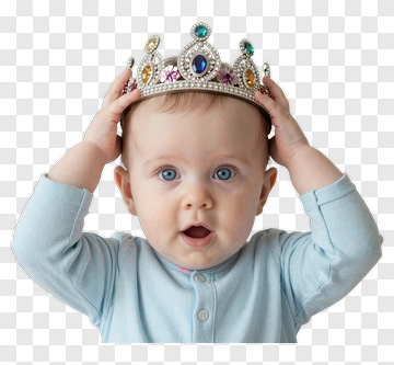 Baby Wearing A Sparkling Crown PNG