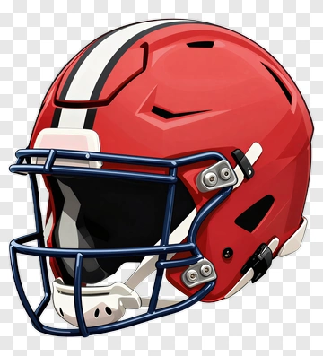 Red Football Helmet With White Stripe PNG