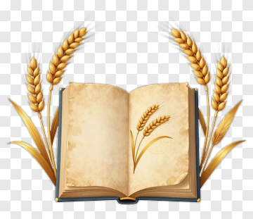 Open Book With Wheat PNG
