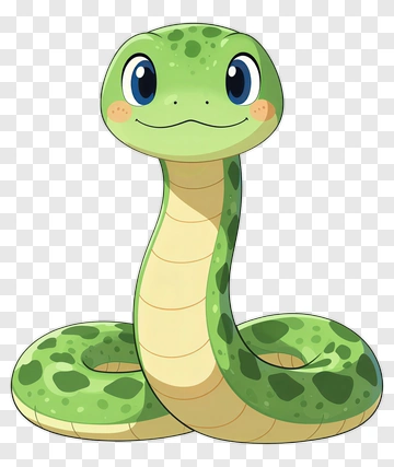 Cute Green Snake PNG